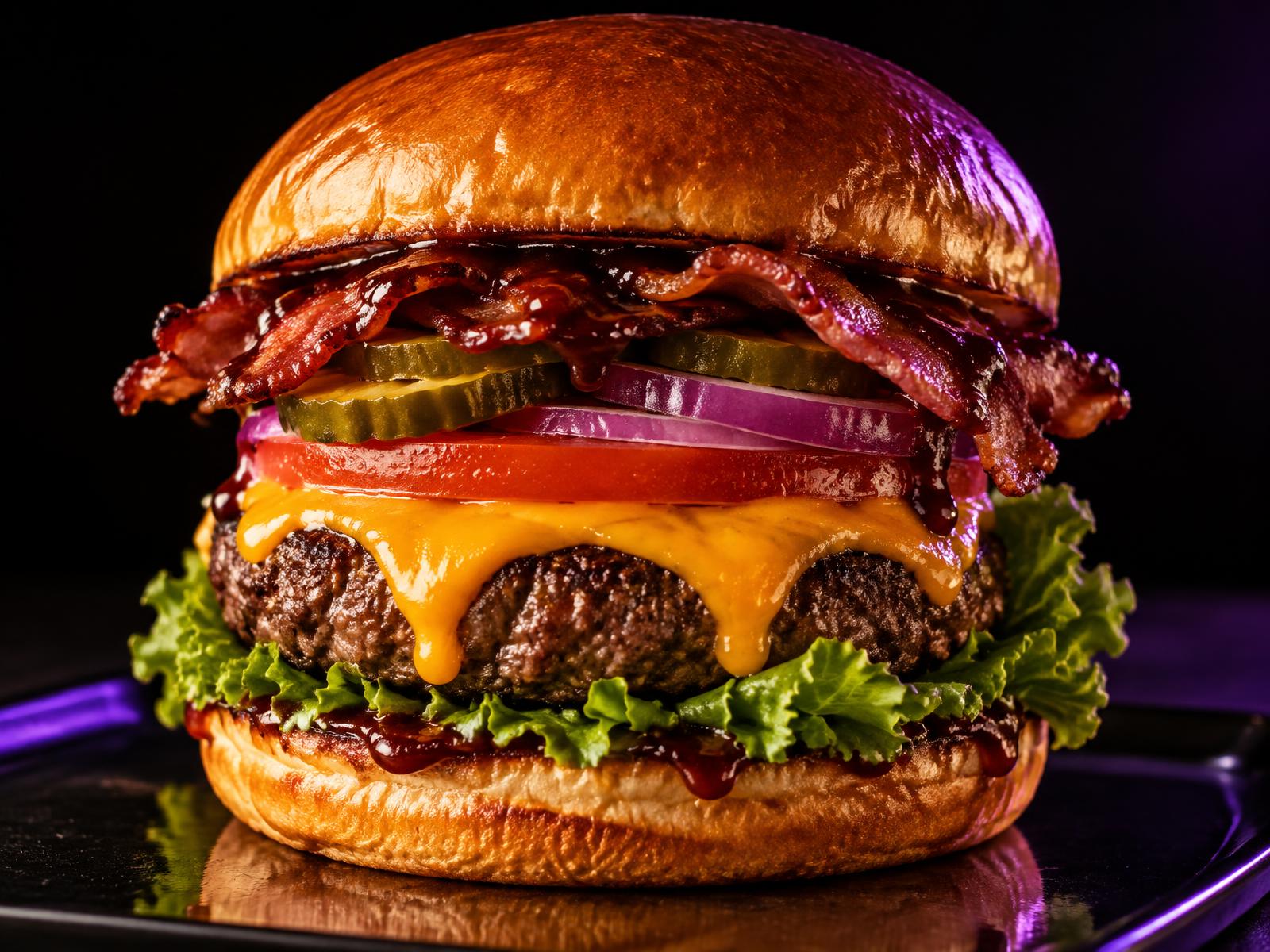 Specialized BBQ Addiction Burger with fries